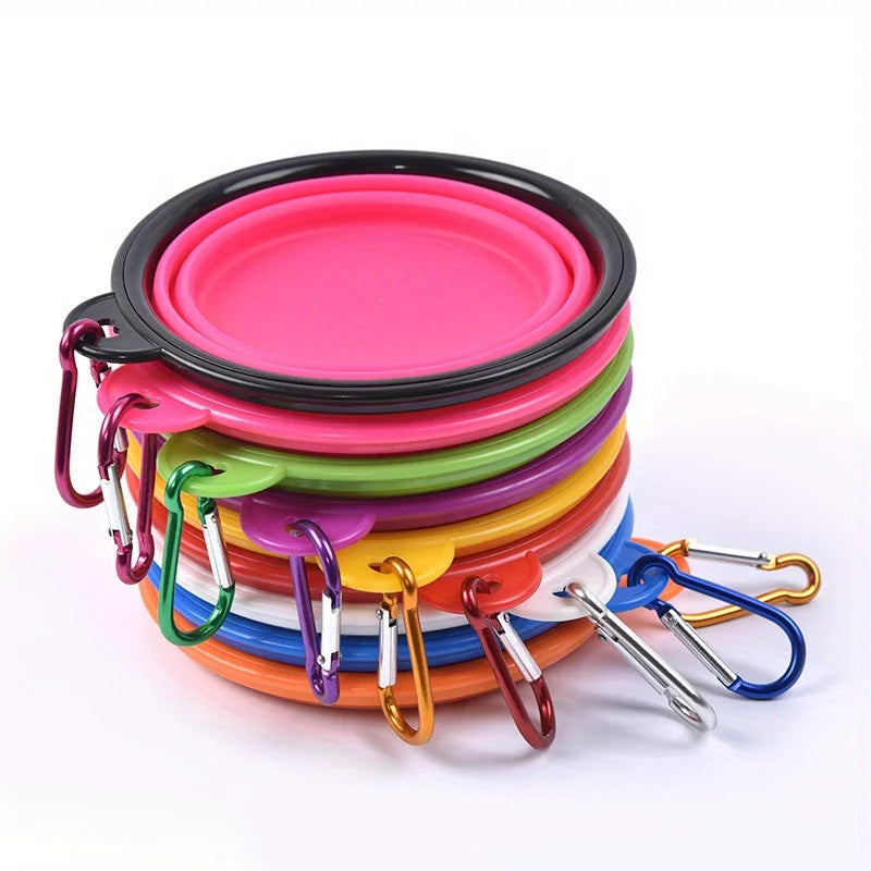 Portable Foldable Silicone Dog Travel Bowl for Outdoor Use