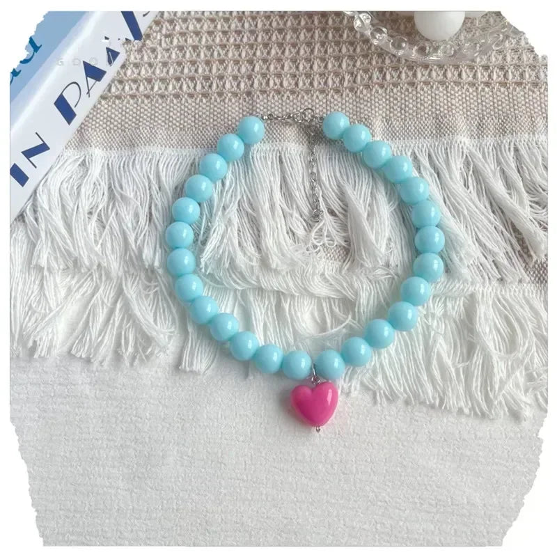 Cute Pearl Cat Collar Dog Princess Necklace Jewelry Wedding