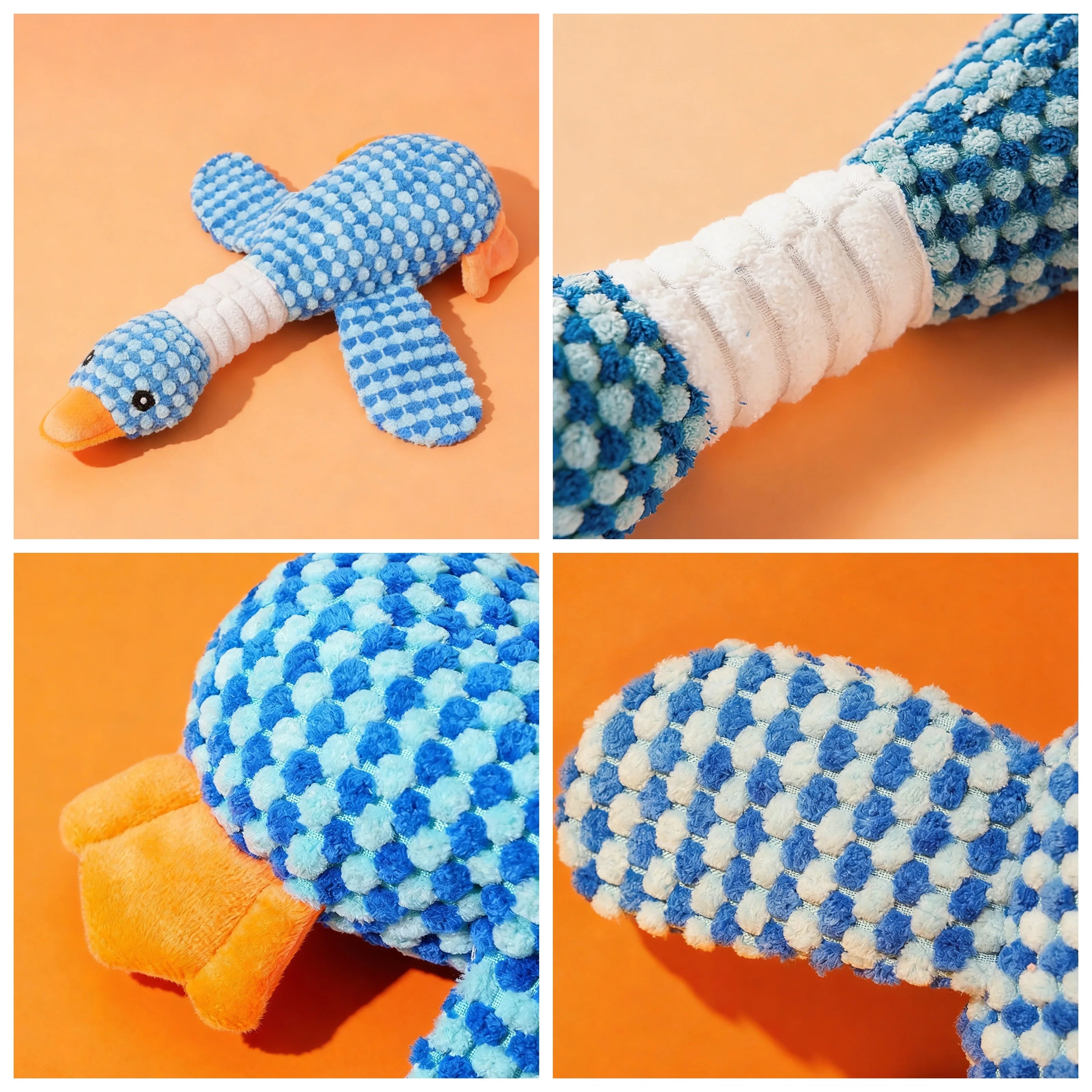 Plush Blue Goose Squeaky Chew Toy for Dogs Boredom Relief