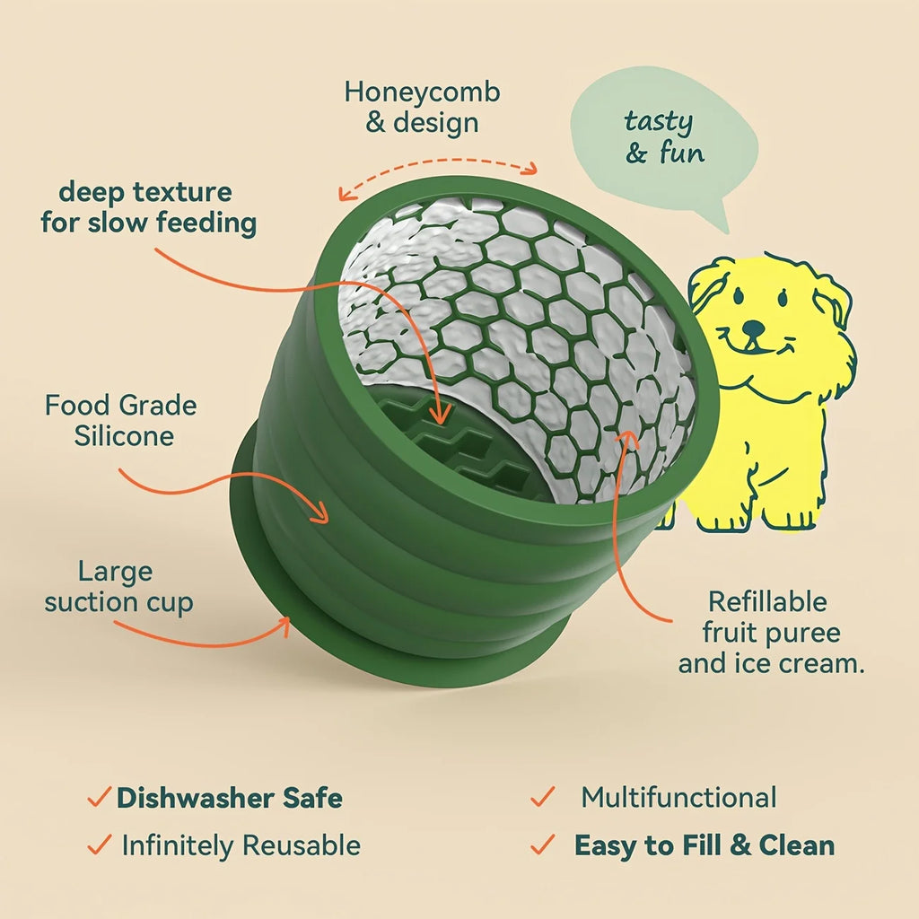 Silicone Slow Feeder Dog Bowl Suction Cup