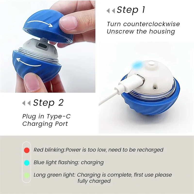 Smart USB Rechargeable Moving Ball Toy for Dogs & Cats