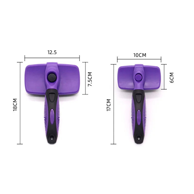 One-Click Self-Cleaning Slicker Brush for Dog and Cat Grooming