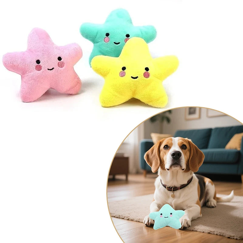 Cute Squeaky Plush Pentagram Toy for Dogs and Cats