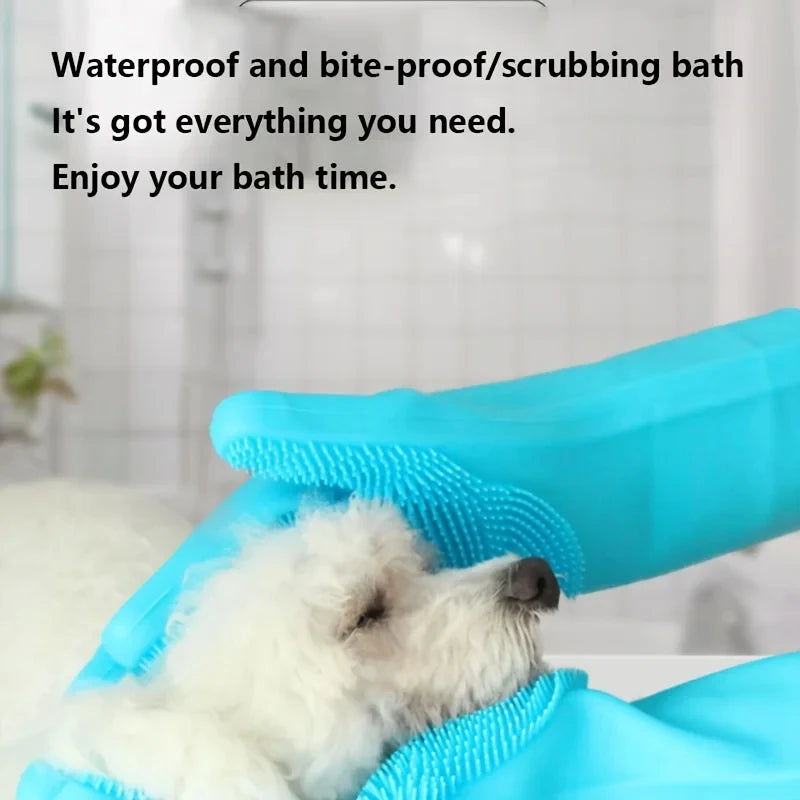 Pet Grooming Cleaning Glove Dog Cat Bathing Shampoo Scrubber
