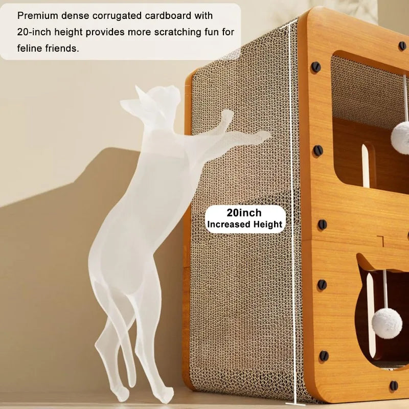 Two-Layer Cat House Bed Scratching Board Eco Friendly Indoor