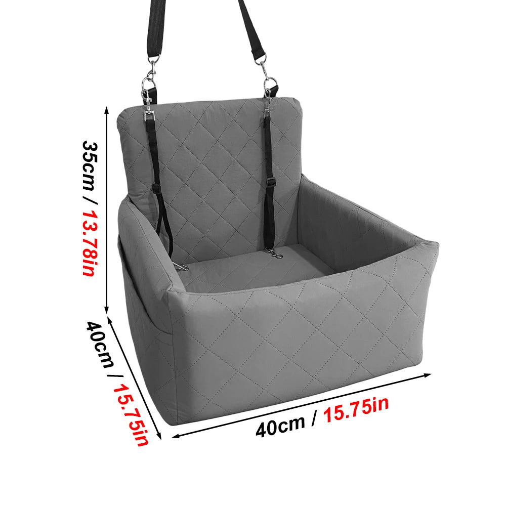 Ice Cooling Dog Car Booster Seat Travel Bed Waterproof Scratch Proof Safety