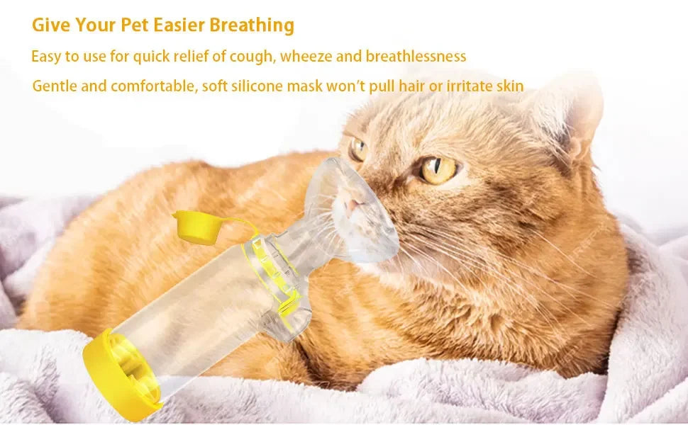 Portable Pet Aerosol Inhaler Spacer with Soft Mask for Cats Dogs