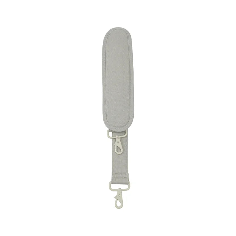 Pet bag belt accessory, light grey padded shoulder strap with metal clips
