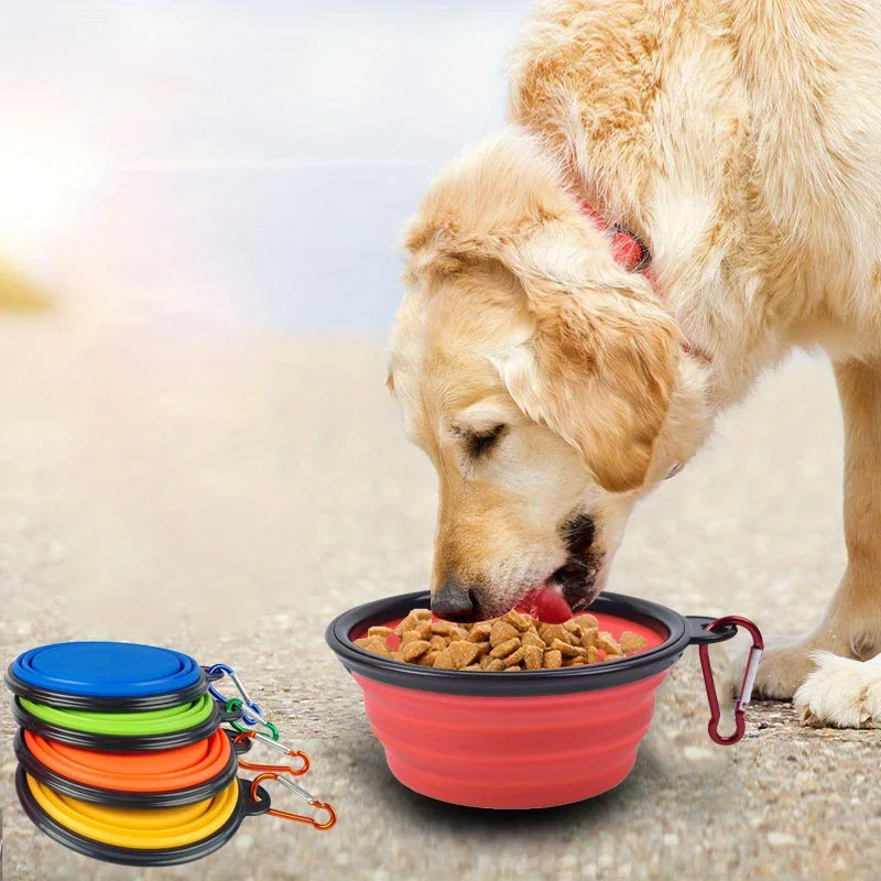 Portable Foldable Silicone Dog Travel Bowl for Outdoor Use