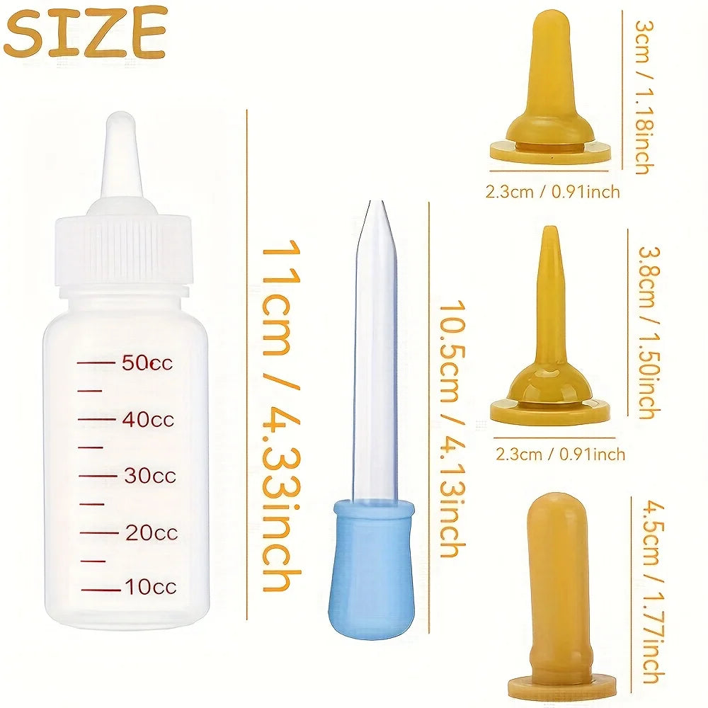 Newborn Pet Feeding Bottle Set — Soft Silicone with Storage Box
