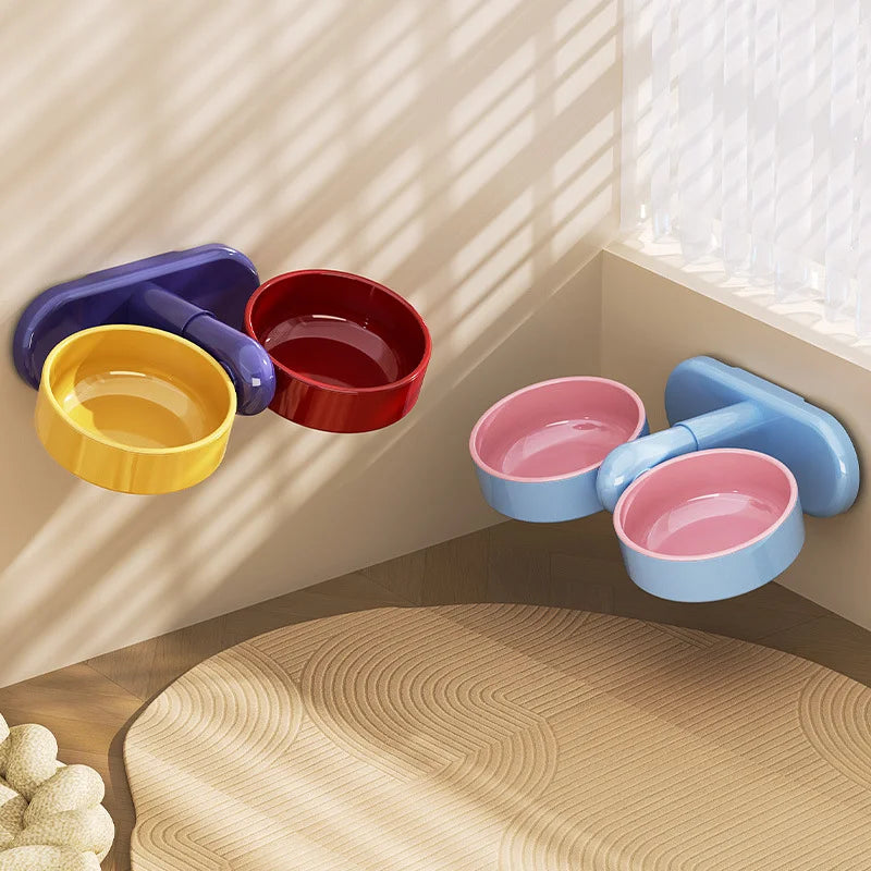 Tip-Proof Adjustable Height Pet Bowls for Cats & Dogs
