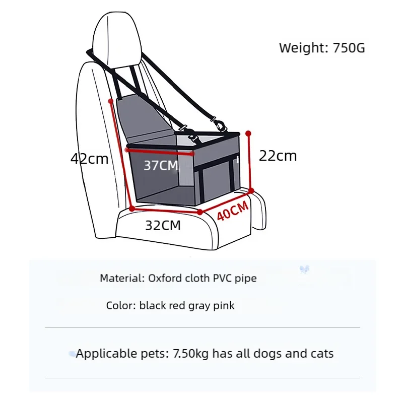 Waterproof Dog Car Seat Cover Hammock for Small Dogs