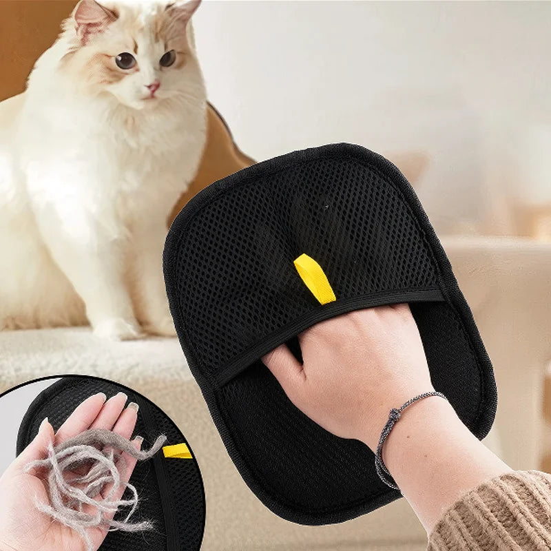 Static Dedusting Pet Hair Remover Grooming Glove Brush