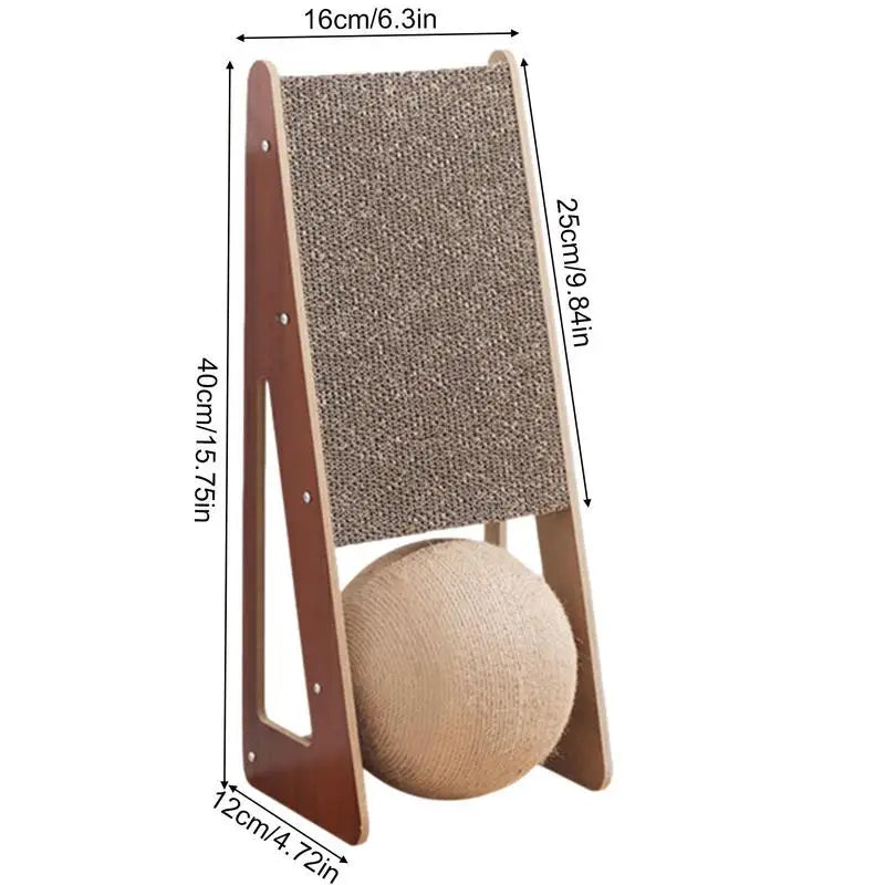 Natural Sisal Cat Scratcher Toy with Ball - Durable Long Lasting Fun