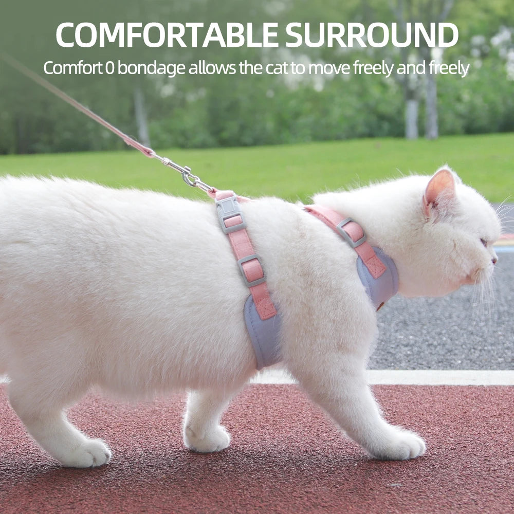Breathable Pet Harness & Leash Set for Cats & Small Dogs