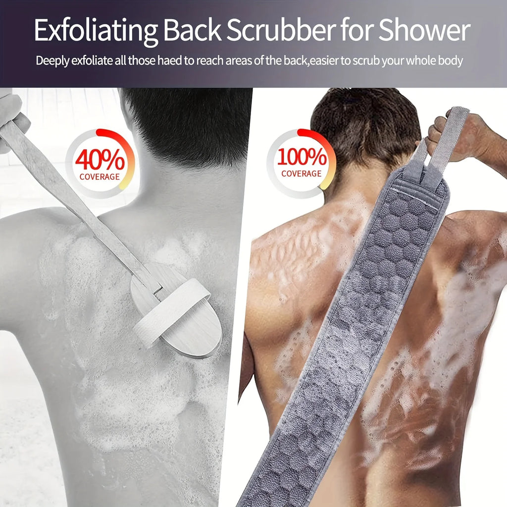Exfoliating Body Scrubber Set Back Scrubber Bath Glove Loofah