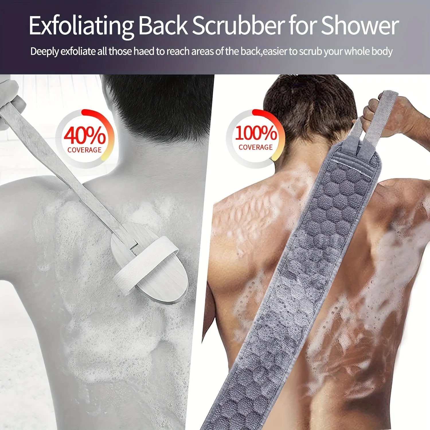 Exfoliating Body Scrubber Set Back Scrubber Bath Glove Loofah
