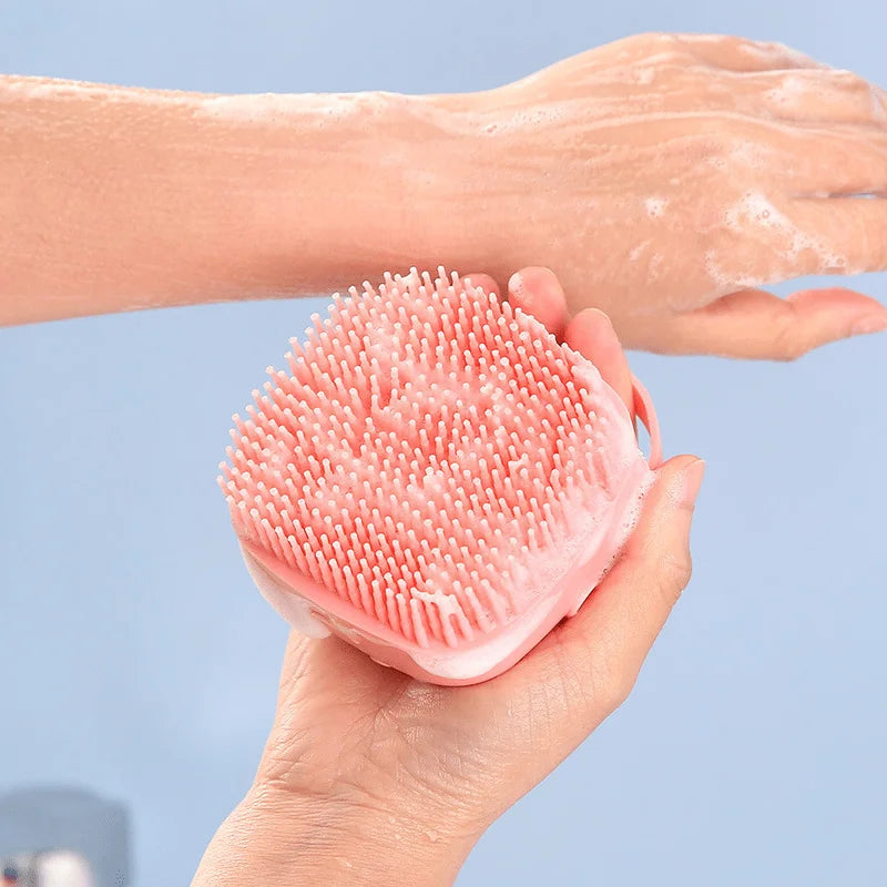 Pet Grooming Bath Massage Brush Soap Shampoo Dispenser Silicone Dogs Cats