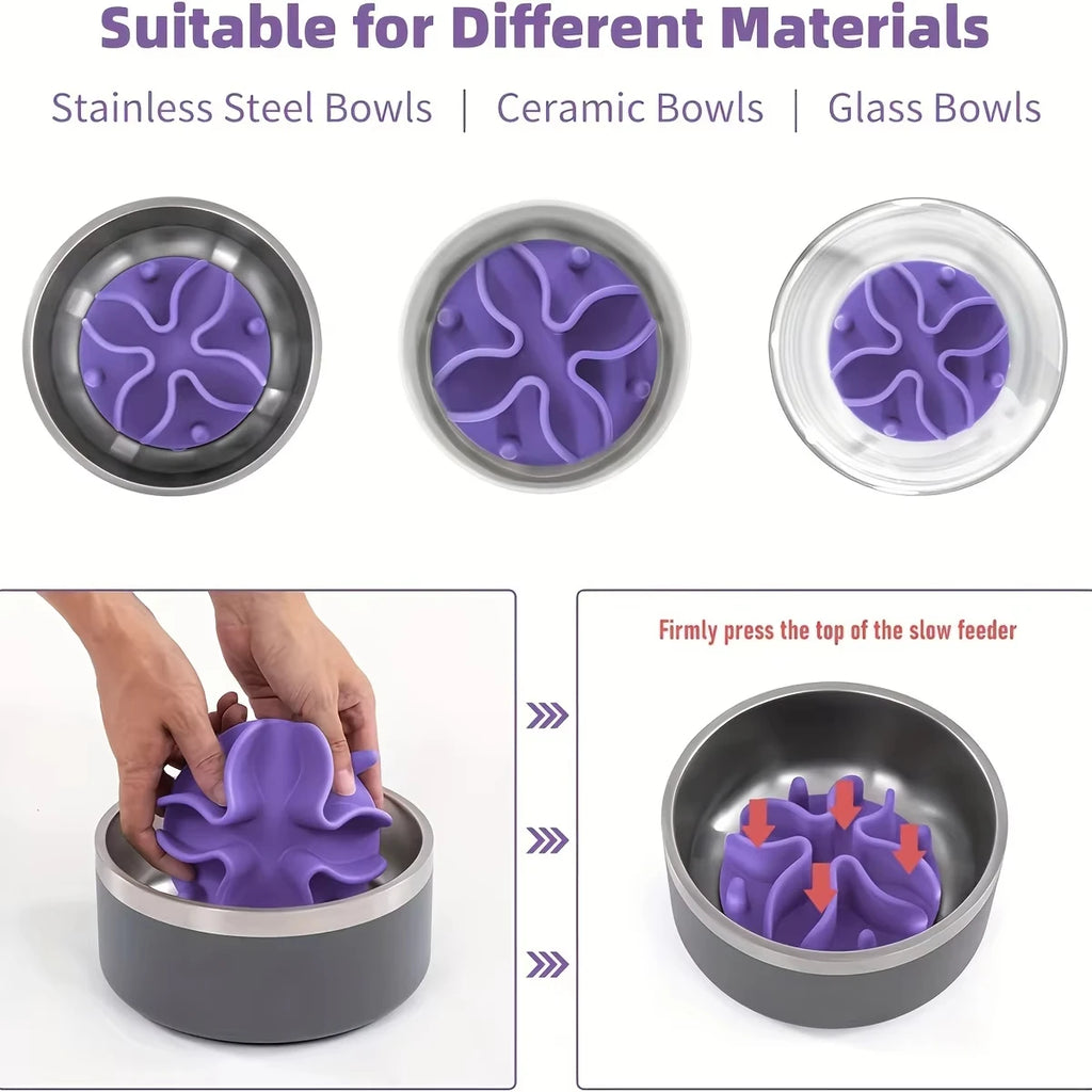 Silicone Slow Feeder Puzzle Bowl Insert