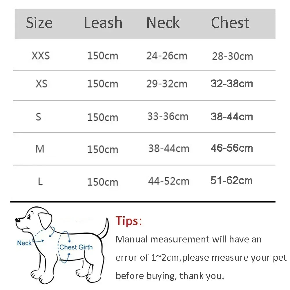 Dog Harness Leash Set Plaid Pattern Cute Adjustable No Pull Vest Small Medium