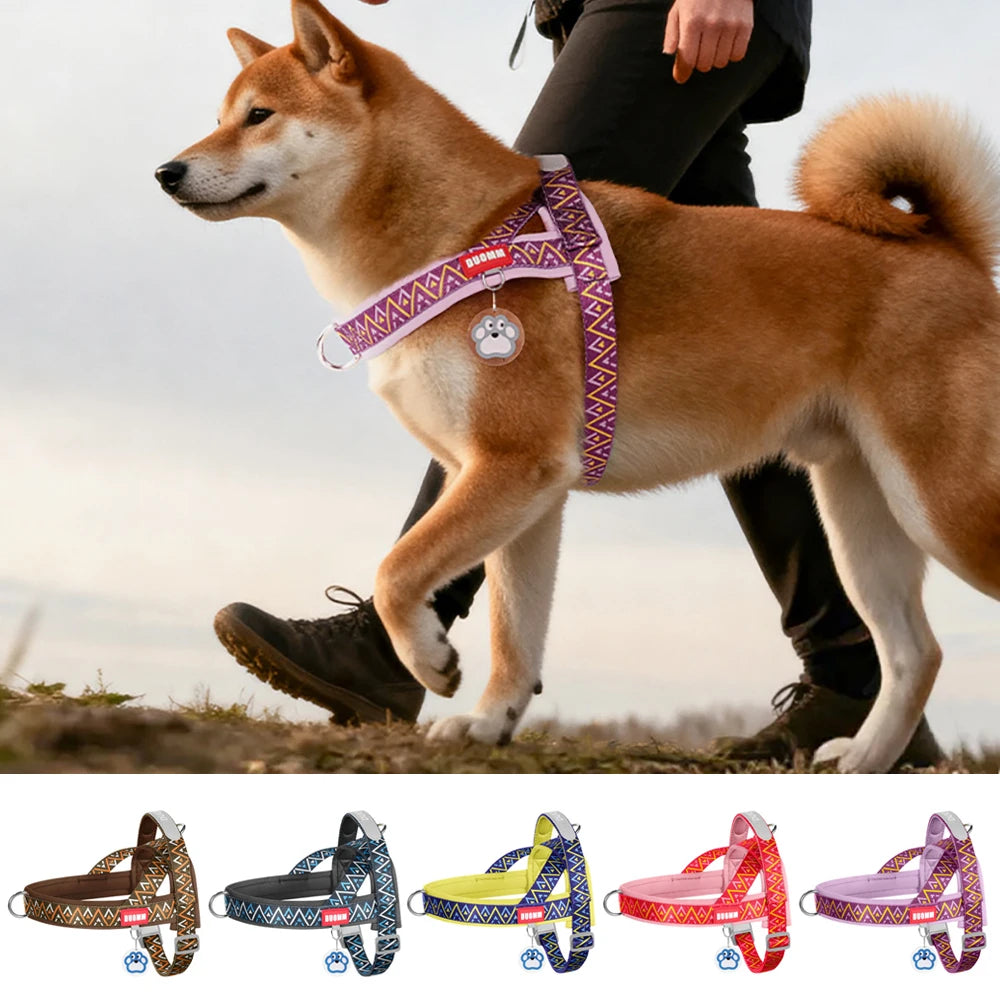 Printed Saddle No-Pull Padded Dog Harness Vest | PawJoyKwT