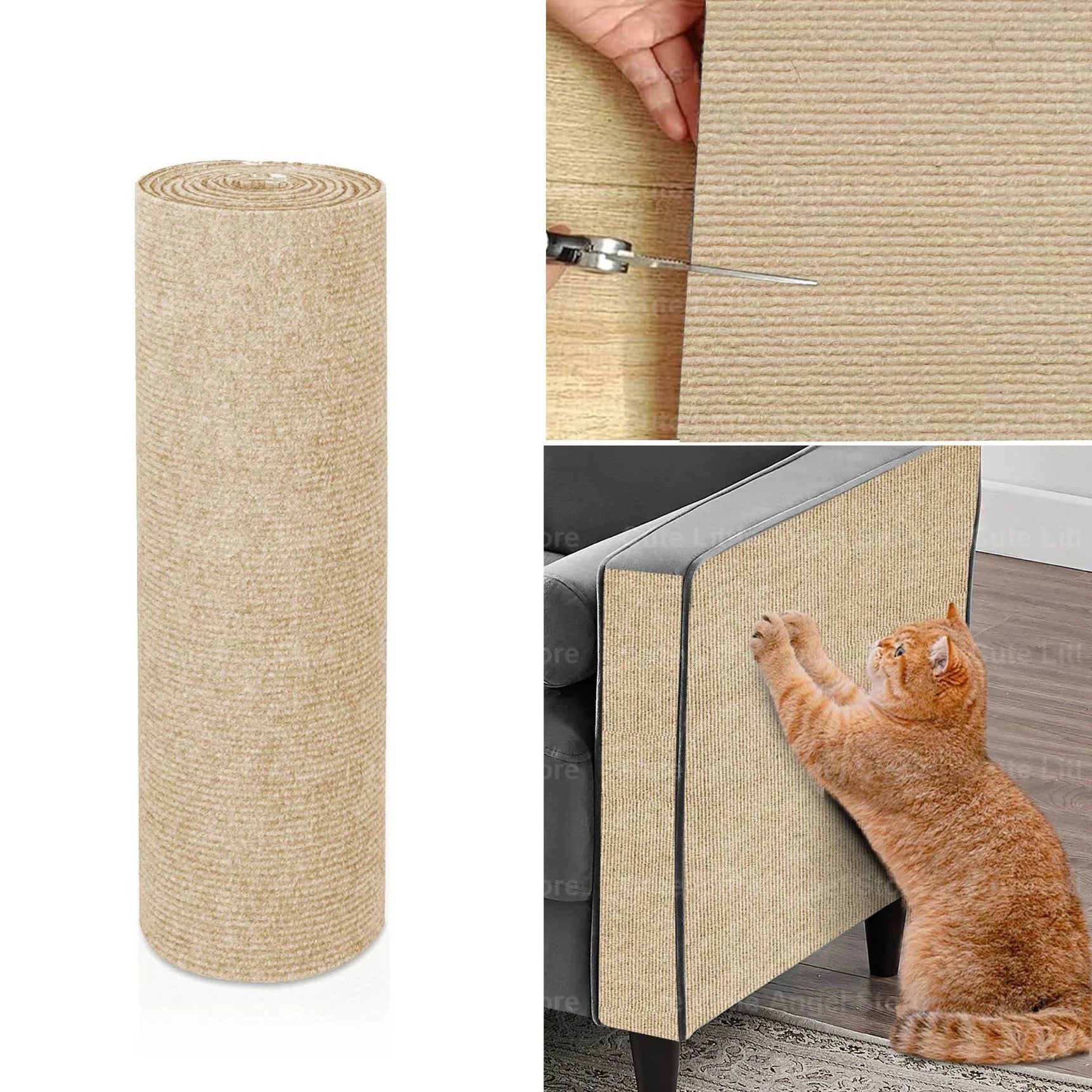 Large Self Adhesive Cat Scratch Mat Sofa Protector Trimmable