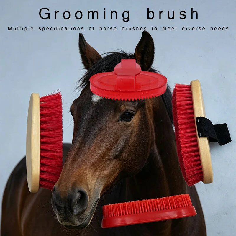 Equestrian Horse Grooming Brush Set, Universal Pet Cleaning Massage Tools for Bathing, Shedding & Care
