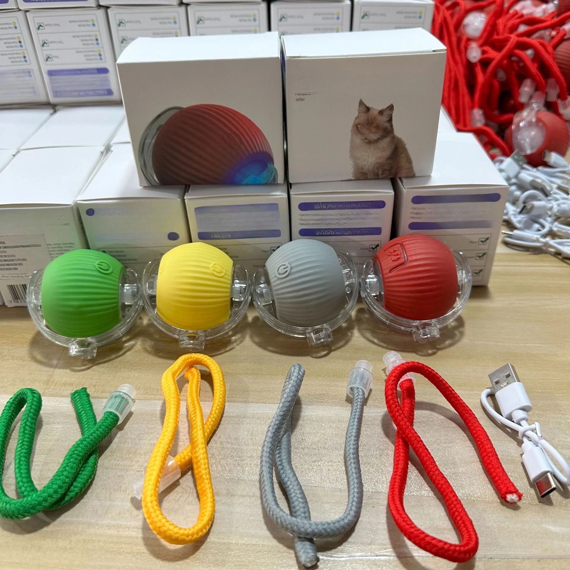 Teaser Rope Jumping Ball Self-Entertainment Toy for Pets