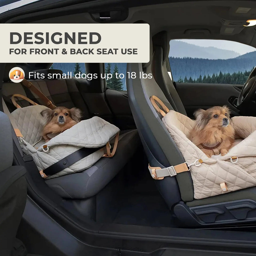 3-in-1 Dog Car Seat Carrier Bed Anti-Slip Washable