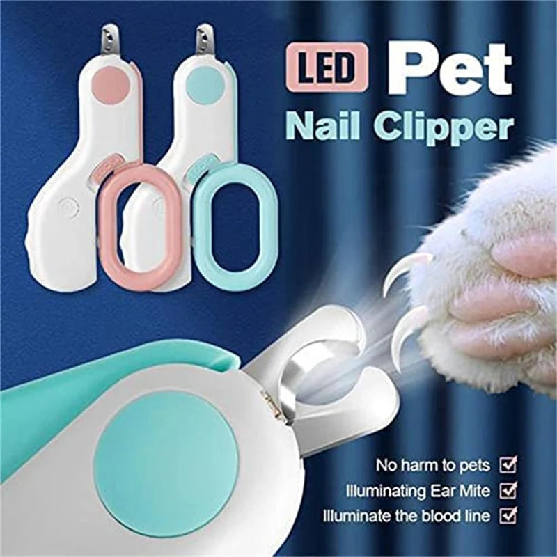 Professional Cat Nail Clipper LED Light Dog Grooming Claw Scissors