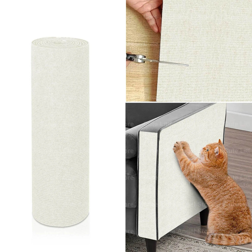 Large Self-Adhesive Cat Scratch Mat Sofa Protector - Trimmable 40x300cm