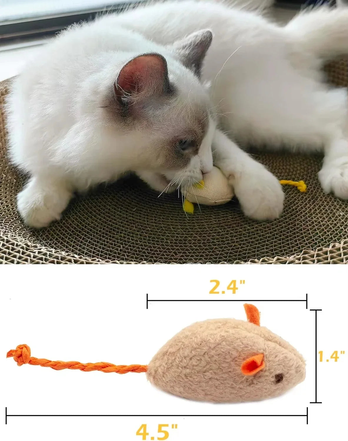 Catnip Rattle Mouse Toys for Indoor Cats | PawJoyKwT