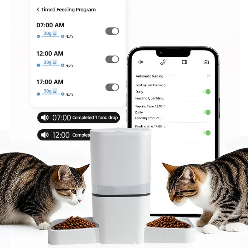 6L WiFi Smart Double Bowl Pet Feeder