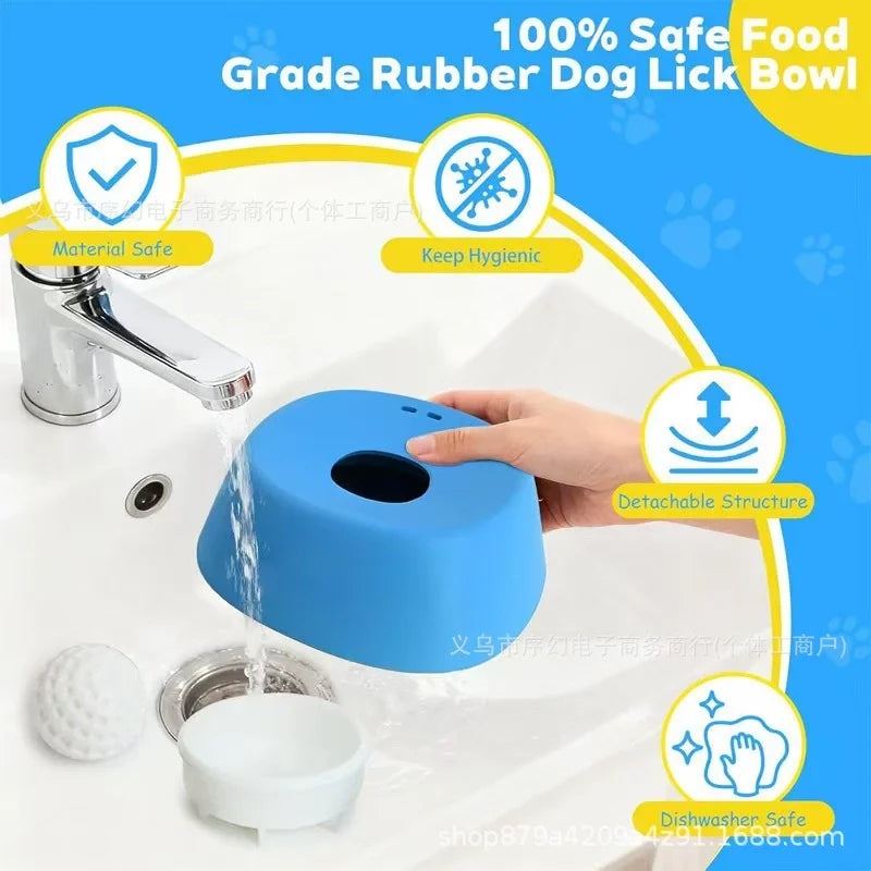 Detachable Washable Non-Slip Silicone Lick Bowl Slow Feeder Pets
