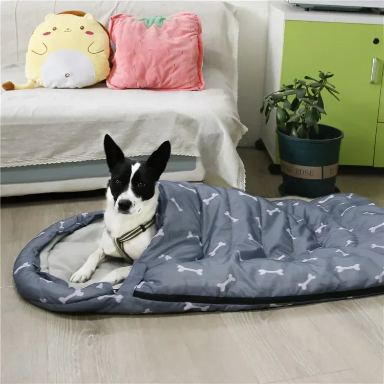 Warm Dog Sleeping Bag Camping Bed Mat for Medium Dogs