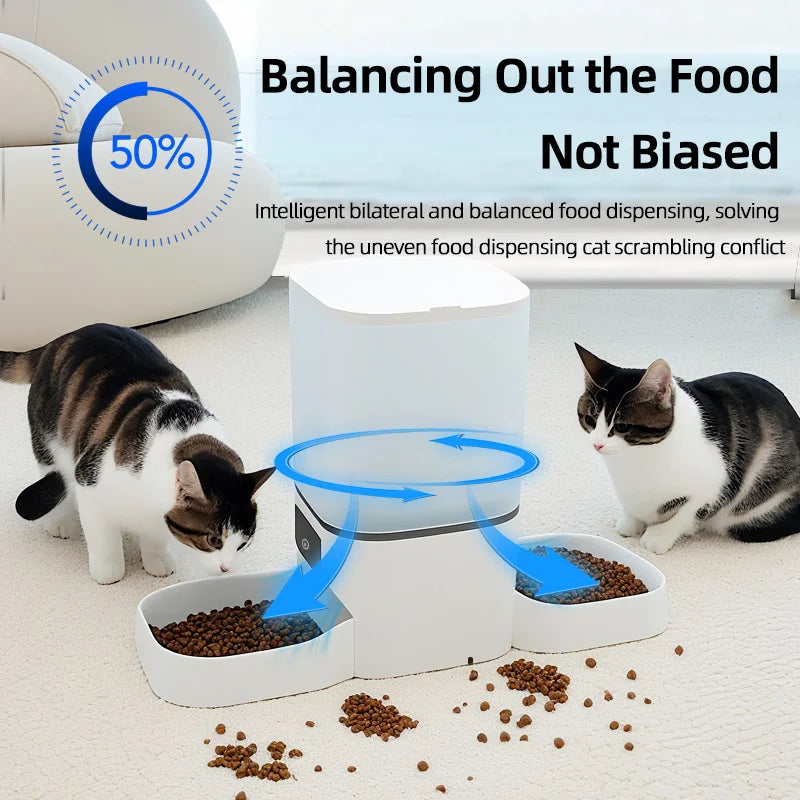 6L WiFi Smart Double Bowl Pet Feeder