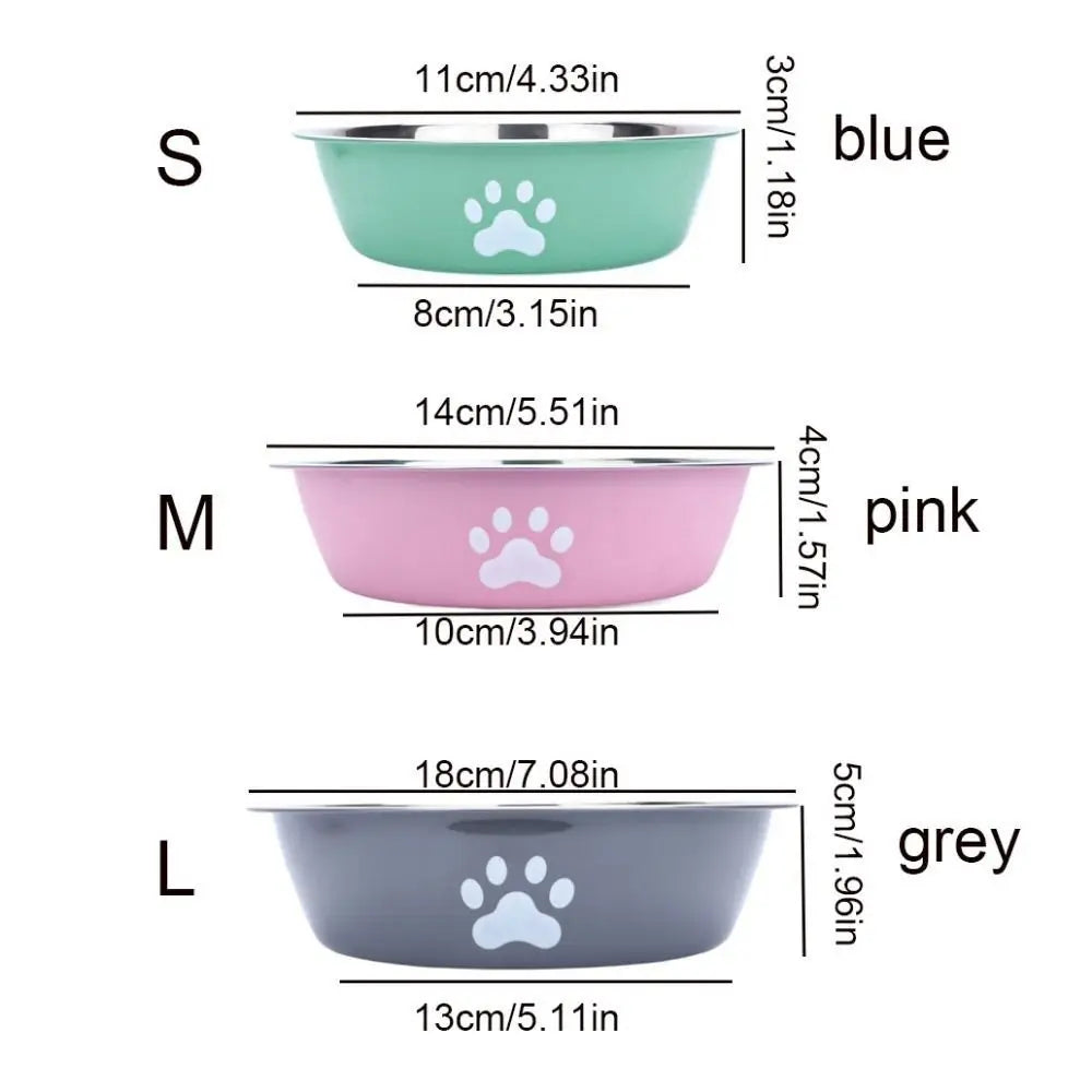 Large Anti-Slip Stainless Steel Double Dog Bowl