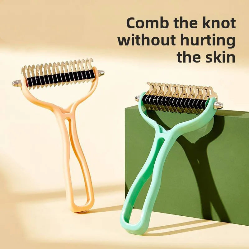 Double-Sided Stainless Steel Cat Fur Knot Cutter Comb