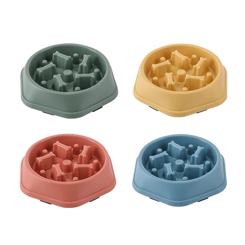 Anti-Choke Thickened Non-Slip Round Slow Food Bowl Cats Dogs