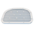 Waterproof anti-slip cat litter mat, light gray, angled view of drainage grid surface