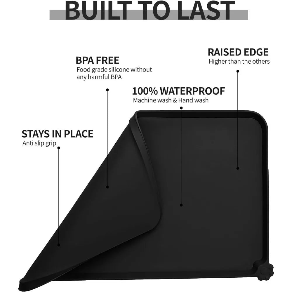 BPA-Free Silicone Pet Feeding Mat with High Raised Edges