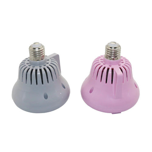 Vented pet heating lamp with E27 socket, grey and pink dome housings