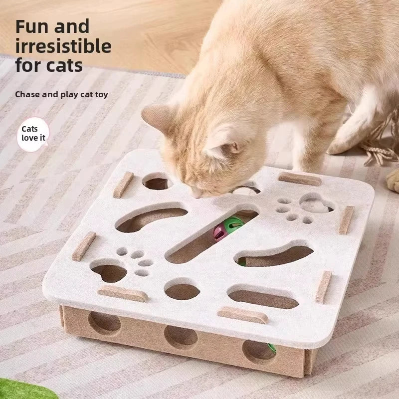 Felt Puzzle Box Exercise Toy for Cats | PawJoyKwT