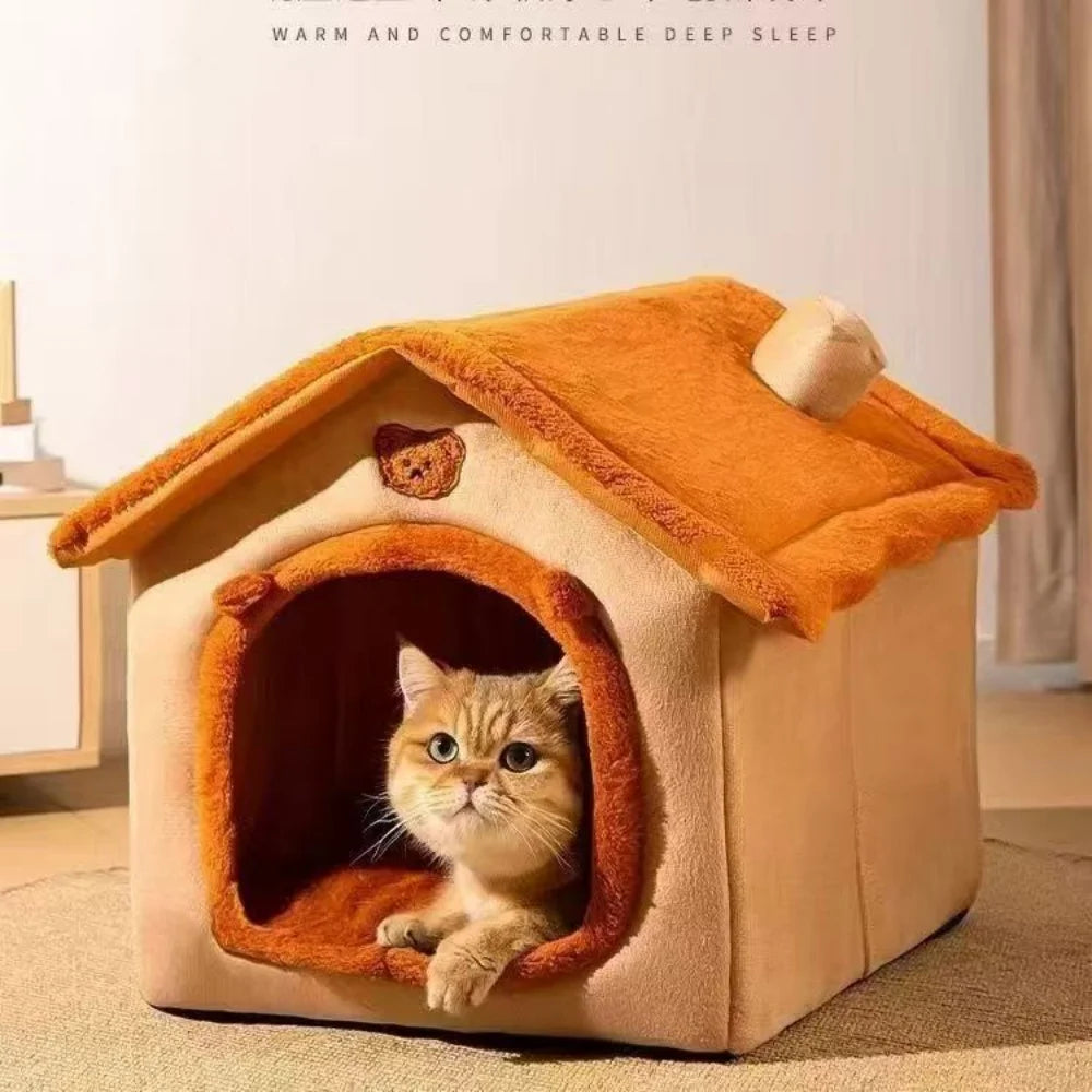 All Season Pet House Bed – Washable Cat & Dog Nest