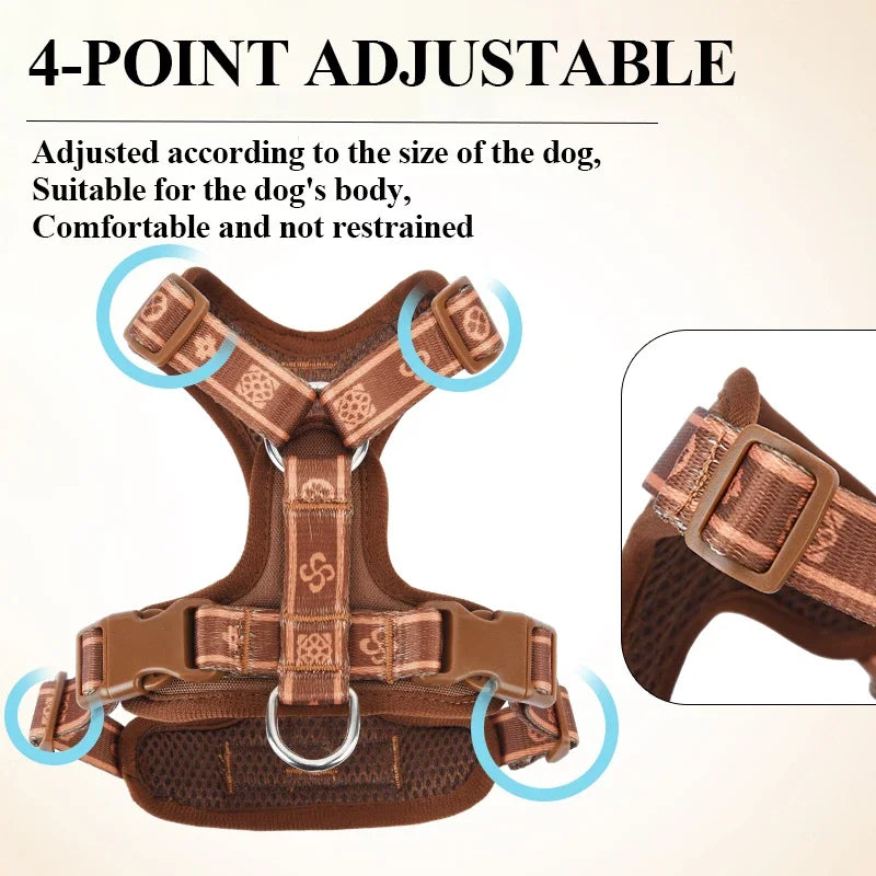 Classic Adjustable Dog Harness Durable Alloy Ring | PawJoyKwT