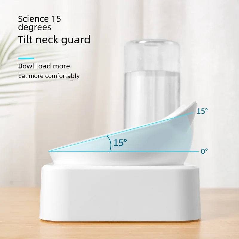 2-in-1 Automatic Pet Water & Food Dispenser Bowl