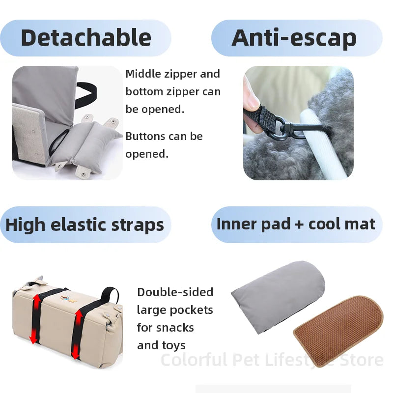PU Leather Dog Car Seat Central Control Pet Carrier