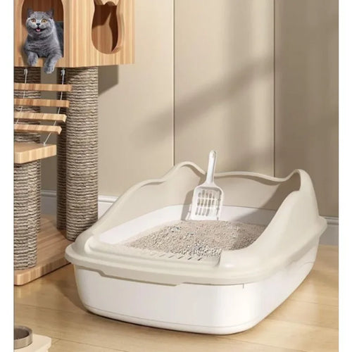 Anti-Splash Cat Litter Box Bedpan Kitten Sandbox Daily Supplies