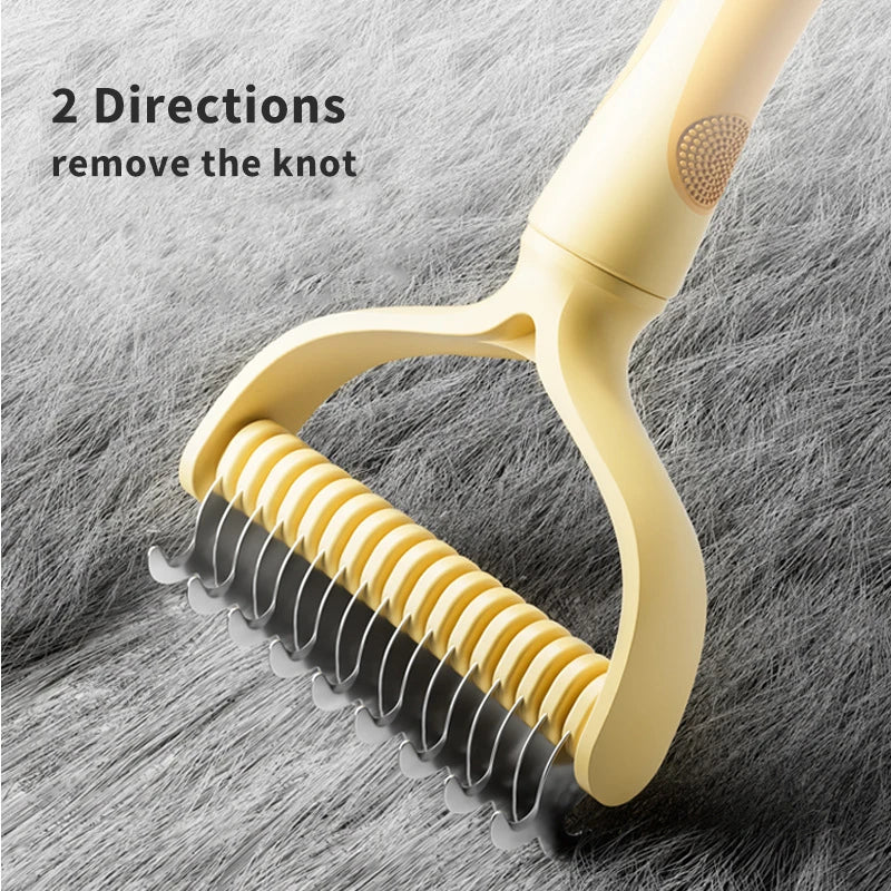 Double-Sided Stainless Steel Cat Fur Knot Cutter Comb
