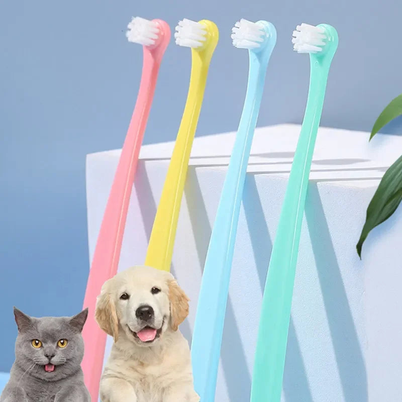 Soft Pet Toothbrush for Cat and Dog Teeth Cleaning